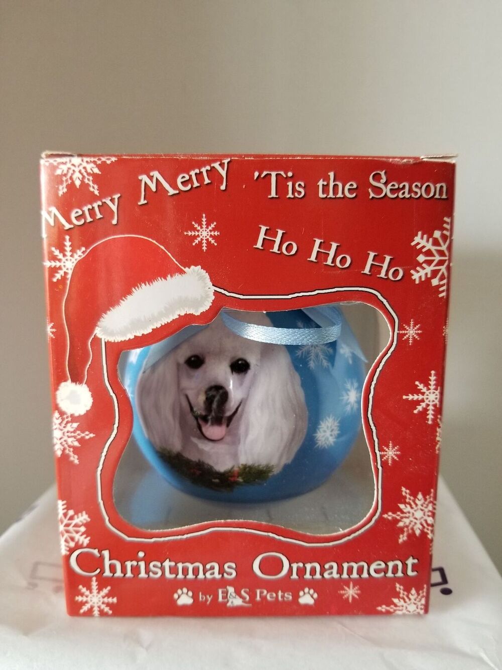 Dog Ornament - E&S Pets - White Poodle 3"
